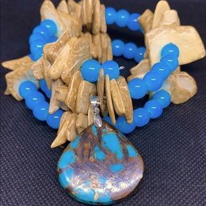 Chunky Wrap Around Bracelet with Pendant